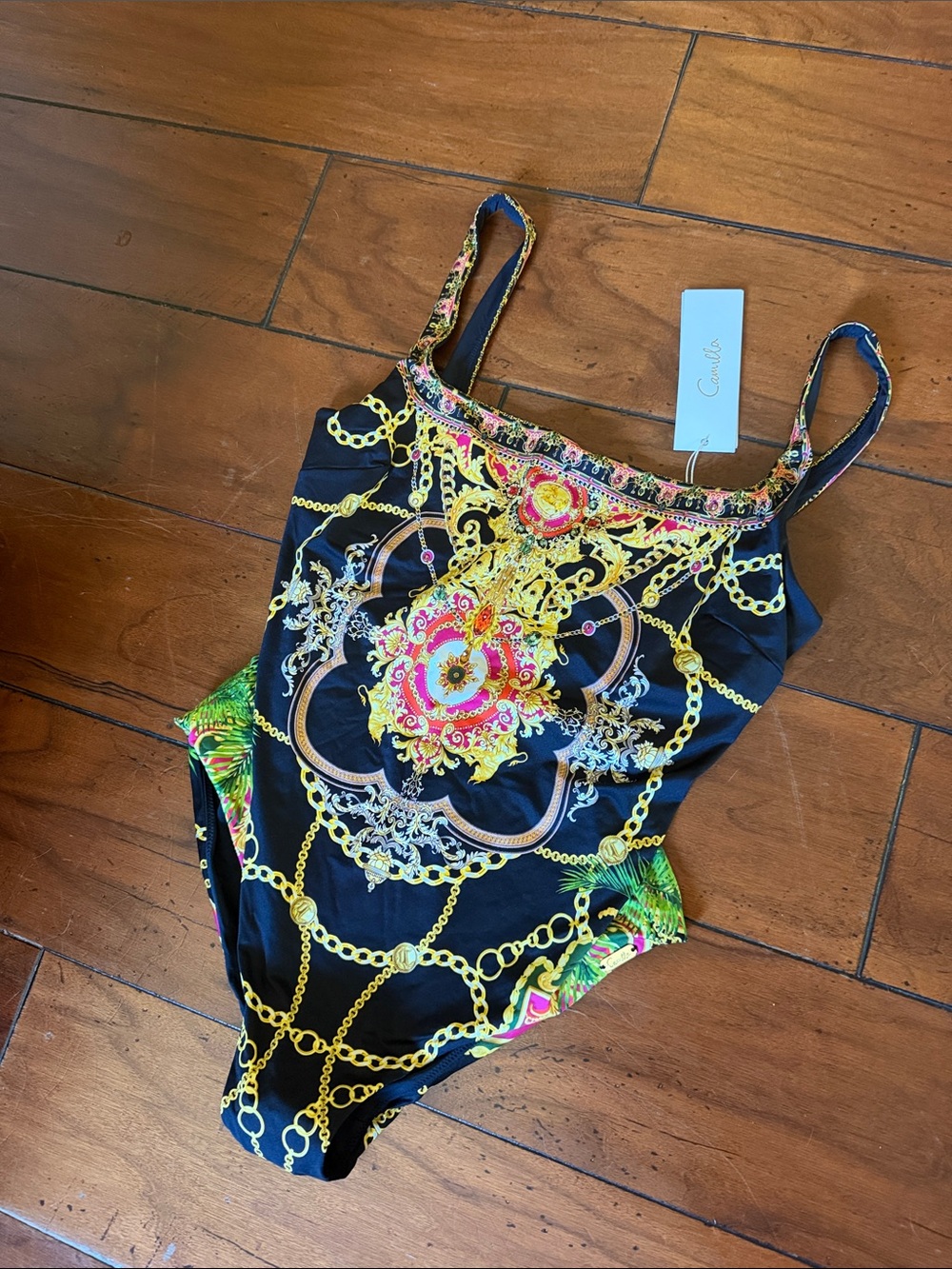 Camilla- “Jealousy and Jewels” square neck one piece swimsuit